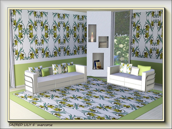 Sims 3 — Sacred Lily 5 pattern by marcorse — Number five in a series of 10 abstract designs featuring a stylised lily and