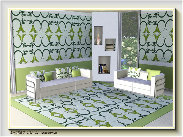 Sims 3 — Sacred Lily 2 pattern by marcorse — The second in a series of 10 abstract designs featuring a stylised lily and
