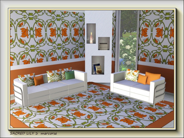 Sims 3 — Sacred Lily 3 pattern by marcorse — The third in a series of 10 abstract designs featuring a stylised lily and