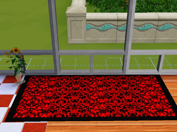 Sims 3 — DiningSet  rug. by redpandacub — This rug is the final part of my dining set. It is only $10, has 3 recolour