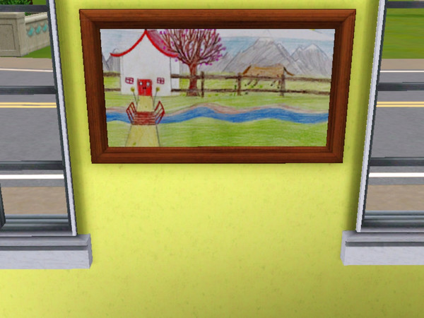 Sims 3 — DiningSet_painting by redpandacub — This hand drawn painting was made by me. it was cloned from the fishing