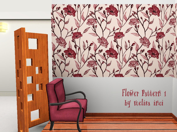Sims 3 — Flower Pattern 1 by melisa_inci — Flower Pattern 1 2 Recolorable Part