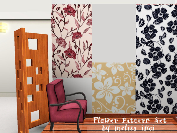 Sims 3 — Flower Pattern Set by melisa_inci — Flower Pattern Set 3 pattern included