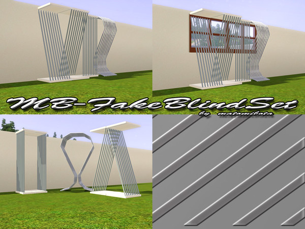 Sims 3 — MB-FakeBlindSet by matomibotaki — MB-FakeBlindSet, set with 4 individual new meshes with two or one recolorable