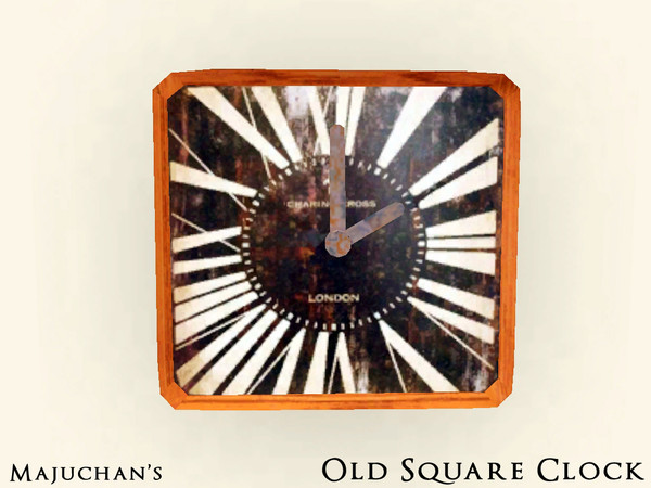 Sims 3 — Old Square Clock by Majuchan — Tell time from the past with a vintage clock.