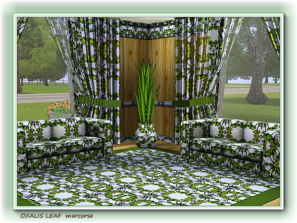 Sims 3 — Oxalis Leaf pattern by marcorse — The brightly coloured leaf of the oxalis plant is the motif of this multi
