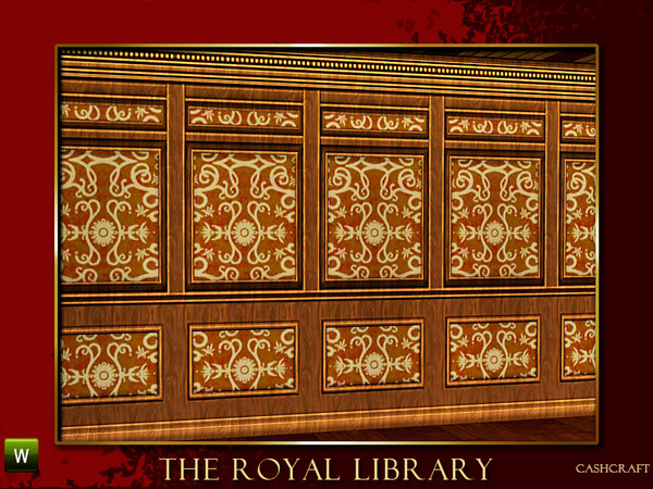 Sims 3 — Royal Wall Panel 02 by Cashcraft — Another wall panel for the Royal Library collection. Created for TSR.