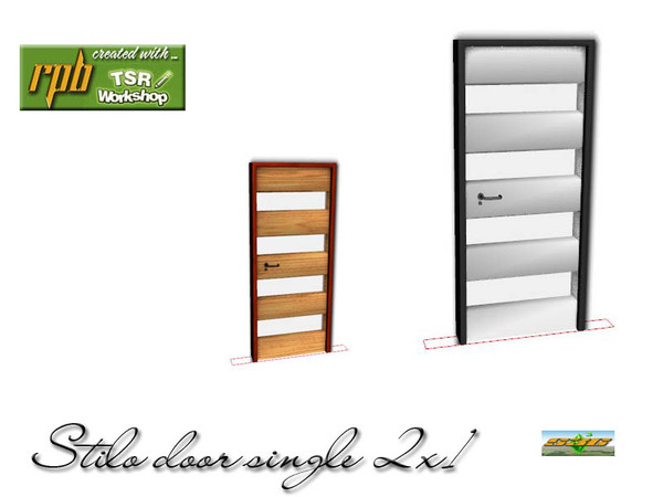 Sims 3 — S3C Stilo door single 2x1 by ruhrpottbobo — S3C Stilo door single 2x1 door single 2 tiles 