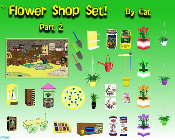 Sims 2 — Flower Shop Set Part 2 by cat3cm — The second part of the flower shop set. There will be a collection file of