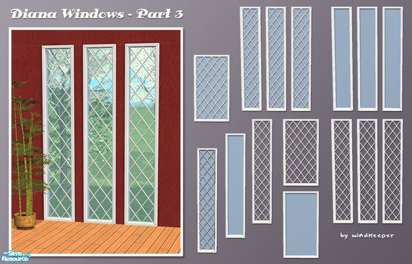 Sims 2 — Diana Windows - Part 3 by Windkeeper — Full wall size modern doors and windows with optional mesh insert, part