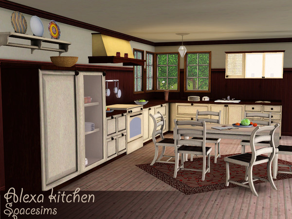 Sims 3 — Alexa kitchen by spacesims — This kitchen is the continuation of the dining room and is equipped with classical,