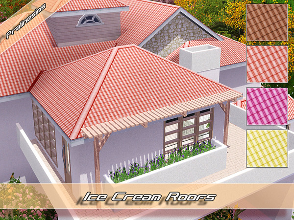 Sims 3 — Ice Cream Roofs by Pralinesims — By Pralinesims