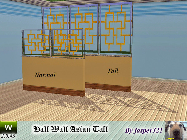 Sims 3 — half Wall Asian_tall by jasper321 — half Wall Asian_tall