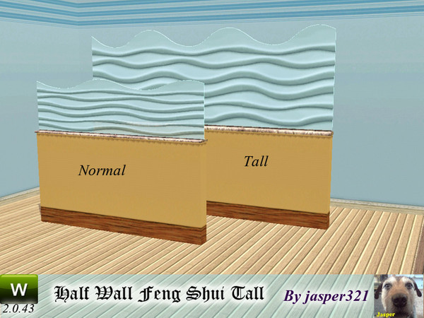 Sims 3 — halfWall Feng Shui tall by jasper321 — halfWall Feng Shui tall
