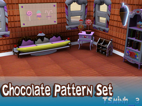 Sims 3 — Chocolate Pattern Set by TsminhSims — Yummy. I .. He .. She .. They .. We love Chocolate taste. :D