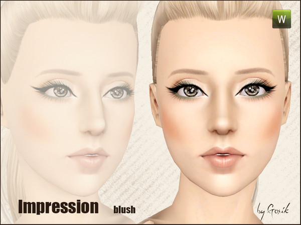 Sims 3 — Impression blush by Gosik — New blush for female and male sims in every age (teens, adults and elders). It has 3