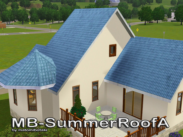 Sims 3 — MB-SummerRoofA by matomibotaki — MB-SummerRoofA, new roof in light color and with white trim, by matomibotaki