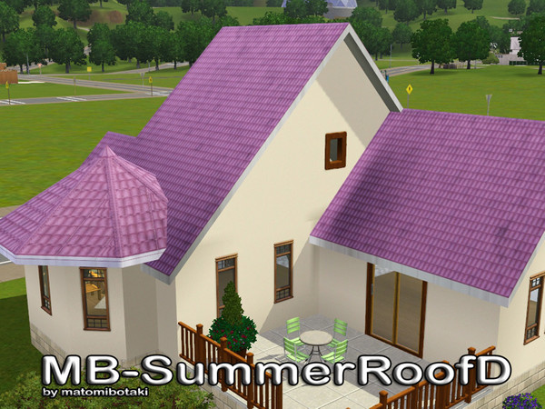 Sims 3 — MB-SummerRoofD by matomibotaki — MB-SummerRoofD, new roof in light color and with white trim, by matomibotaki
