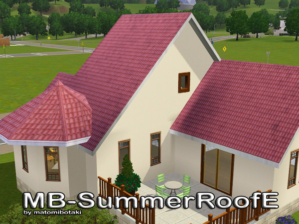 Sims 3 — MB-SummerRoofE by matomibotaki — MB-SummerRoofE, new roof in light color and with white trim, by matomibotaki