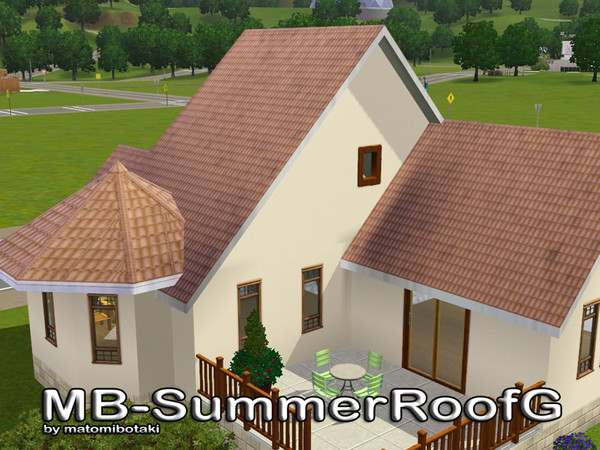 Sims 3 — MB-SummerRoofG by matomibotaki — MB-SummerRoofG, new roof in light color and with white trim, by matomibotaki