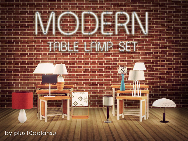 Sims 3 — Modern Table Lamp by plus10dolansu2 — The set consists of 10 modern lamps. It is possible to fit them into into
