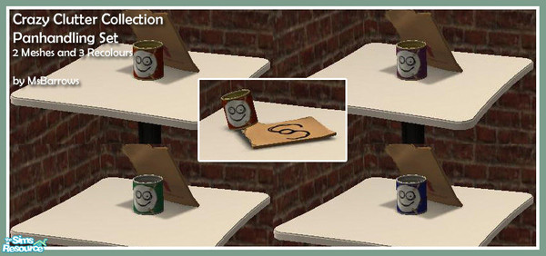 Sims 2 — Panhandling Set by MsBarrows — A basic set of what everyone needs to do some high-quality panhandling; a