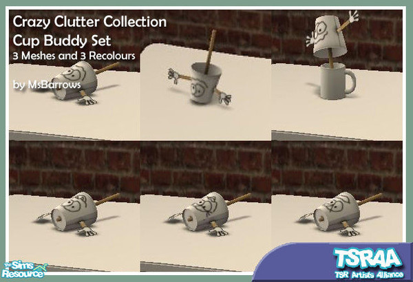 Sims 2 — Cup Buddy Set by MsBarrows — What do your Popularity sims do when they\'re lacking in friendship? They make a