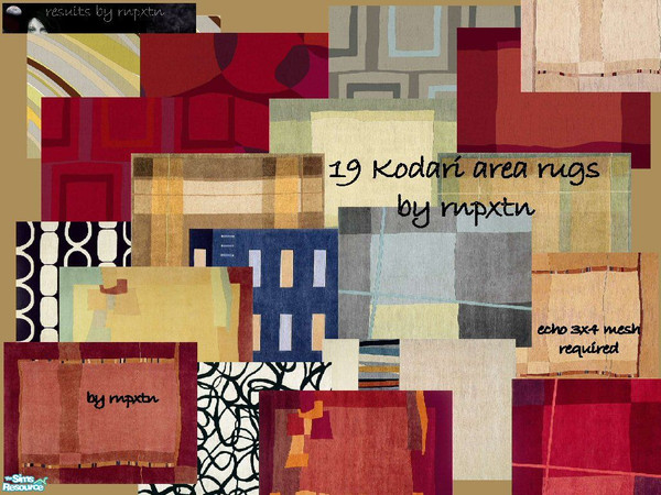Sims 2 — Kodari Rug Set by rpaxton — 19 Kodari Rugs by Brink and Campman, recolor of Echo 3x4 by rnpxtn.
