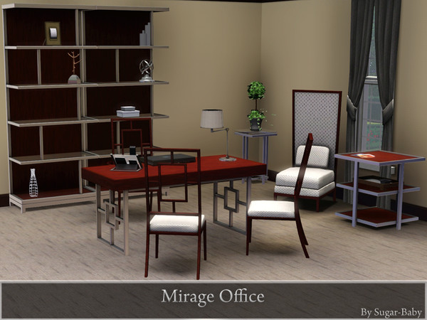 Sims 3 — Mirage Office by Sugar-Baby756 — Modern office for your hard-working sims. Contains: desk, 2 chairs, armchair, 2