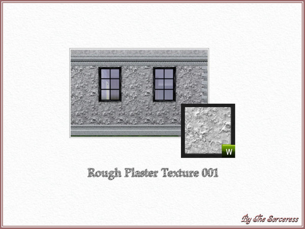 Sims 3 — JJs Rough plaster 001 by thesorceress — A set of 3 Rough Plaster Textures. 100% seamless. 1 colorable palette.