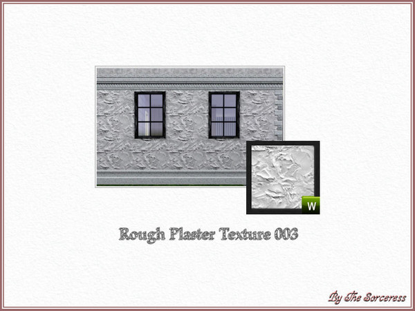 Sims 3 — JJs Rough plaster 003 by thesorceress — A set of 3 Rough Plaster Textures. 100% seamless. 1 colorable palette.