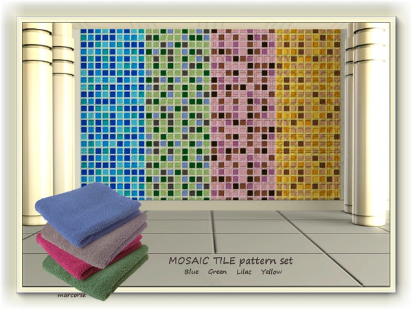 Sims 3 — Mosaic Tile pattern set by marcorse — Four small format, mosaic tile patterns to be found under Tiles and