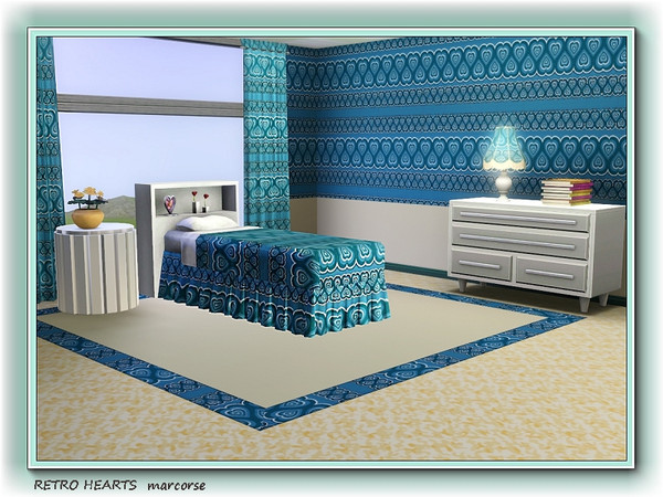 Sims 3 — Retro Hearts pattern by marcorse — A retro-style pattern featuring heart shapes in a frieze design