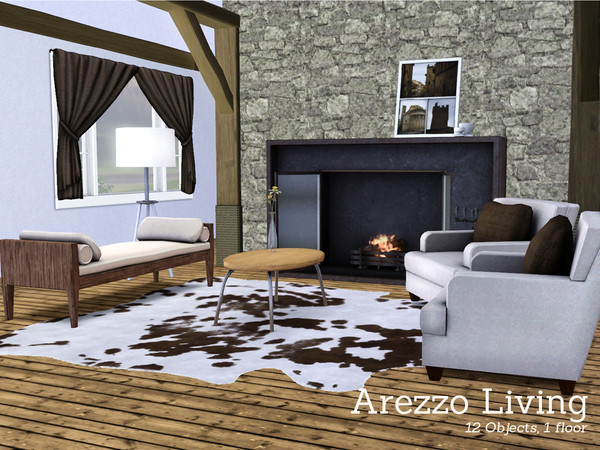 Sims 3 — Arezzo Living by Angela — Arezzo Living by Angela, made with a converted barn in mind. set contains: Loveseat,
