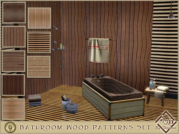 Sims 3 — Bathroom Woods Patterns Set by Devirose — Magnificent 'Woods' for your modern bathroom and other surfaces of