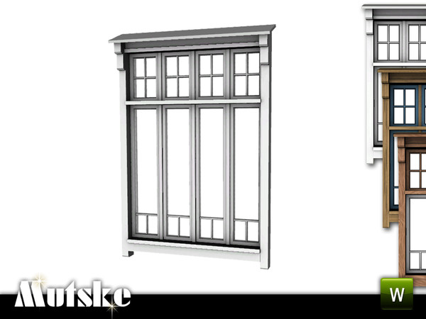 Sims 3 — Alda Window Middle 2x1 by Mutske — 4 recolorable parts. Made by Mutske@TSR. TSRAA.