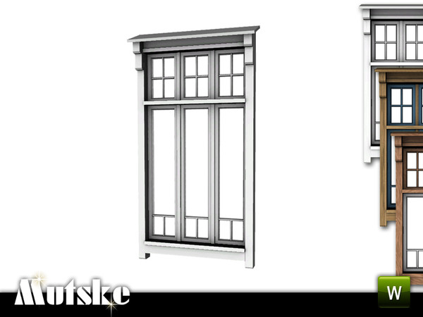 Sims 3 — Alda Window Middle 2x1 by Mutske — 4 recolorable parts. Made by Mutske@TSR. TSRAA.
