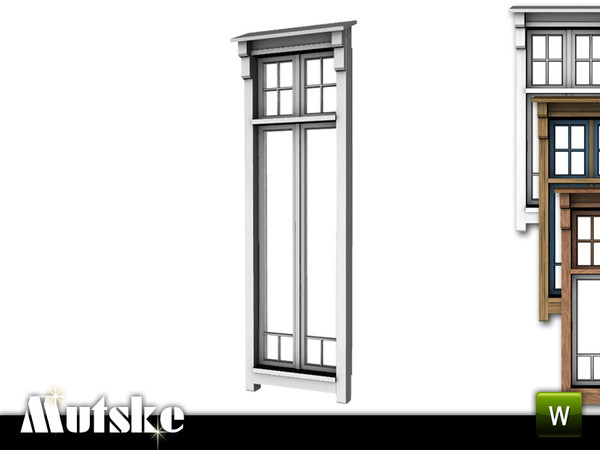 Sims 3 — Alda Window Tall 1x1 by Mutske — 4 recolorable parts. Made by Mutske@TSR. TSRAA.