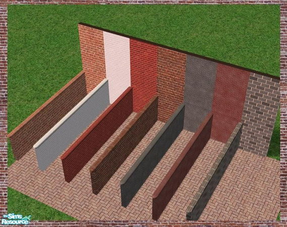 Sims 2 — Half Wall Brick Recolors by mianatw1 — Maybe you like brick fences. Maybe you don\'t. But with this set, you