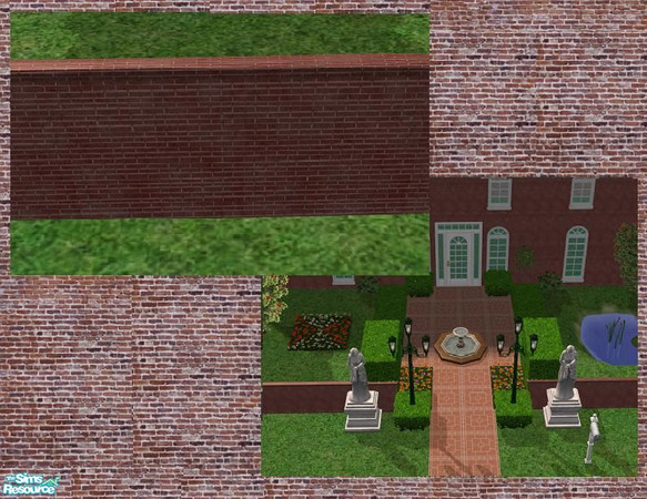 Sims 2 — Coursing Soldier in Red Half Wall by mianatw1 — Using the \'Coursing Soldier\' wallpaper and this Half Wall, you
