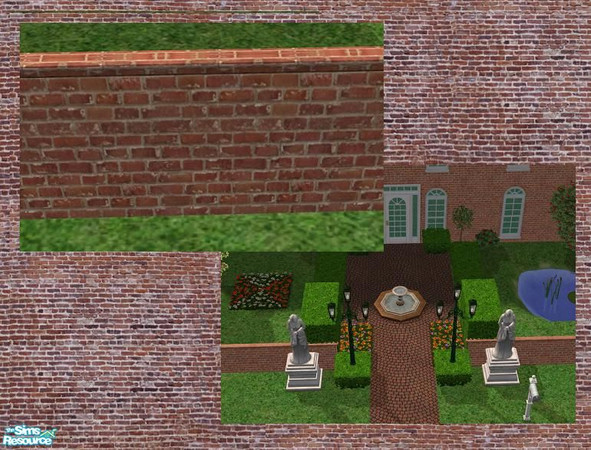 Sims 2 — Londons Red Chimney Brick Half Wall by mianatw1 — Using the \'Londons Red Chimney Brick\' wallpaper and this