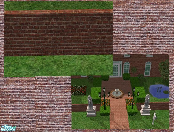 Sims 2 — Industrio Basic Half Wall by mianatw1 — Using the \'Industrio Basic\' wallpaper and this Half Wall, you can