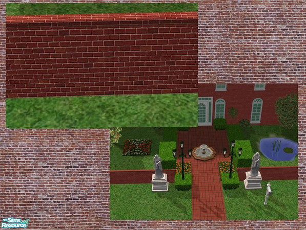 Sims 2 — Justin Uther Half Wall by mianatw1 — Using the \'Justin Uther\' wallpaper and this Half Wall, you can create a
