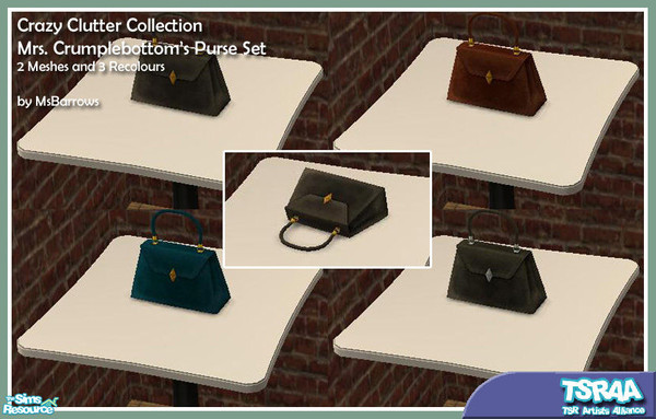 Sims 2 — Mrs. Crumplebottom Purse Set by MsBarrows — Now your Sim can possess the purse of Mrs. Crumplebottom! Equally