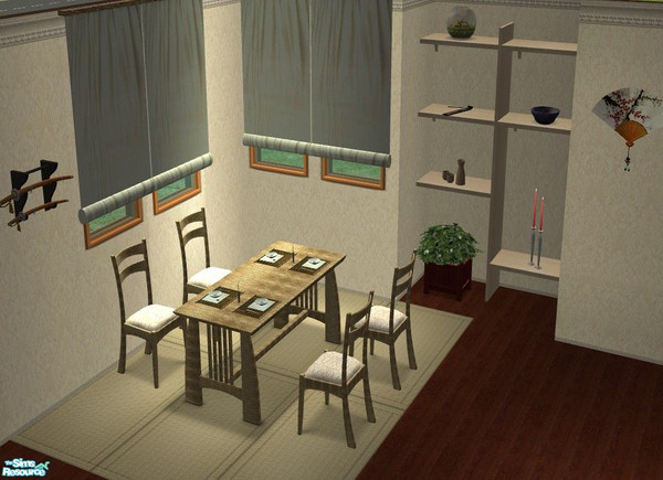 Sims 2 — TC66 Edo Dining Room by Riverwillows — A lovely Far East dining set, done for Texture Challenge #66, in soft
