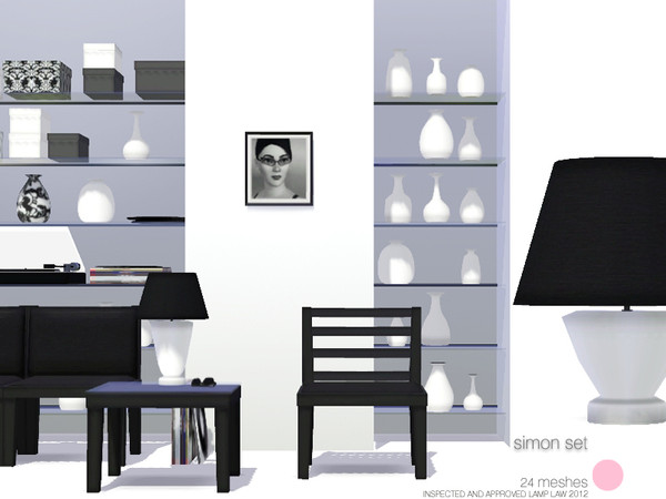 Sims 3 — Simon Set by DOT — Simon Set. Modern Contemporary Design for Indoor Living Areas. Living Chairs, Loveseats,