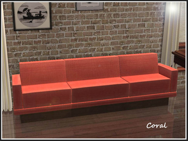 Sims 2 — Mr Section Fabric Texture Part 1 - Coral by portiapudding — As shown, these will recolour the chair with arms