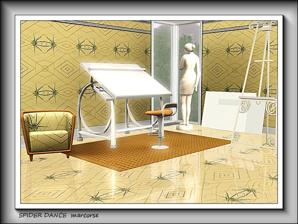 Sims 3 — Spider Dance pattern by marcorse — Are these spiders square-dancing . . or maybe facing off? I'd rather think
