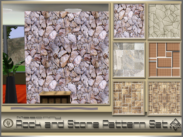 Sims 3 — Masonry-Rock and Stone Patterns Set by Devirose — Wonderful rock and stone masonry Set and to decorate interiors