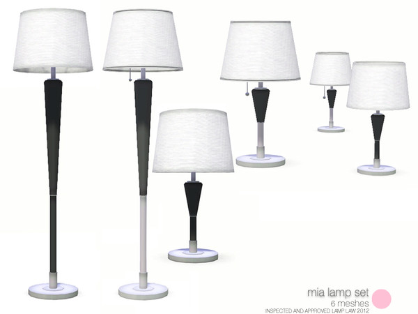 Sims 3 — Mia Lamp Set by DOT — Mia Lamp Set. Modern Contemporary Design with clean lines and Retro feel, for Indoor